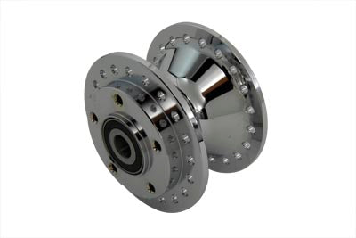 45-0532 - Chrome Front Wheel Hub 3/4  Bearings by V-Twin