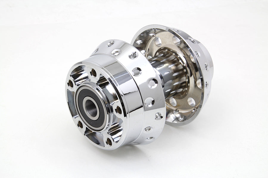 45-0591 - Chrome Front Wheel Hub 3/4  Bearings by V-Twin