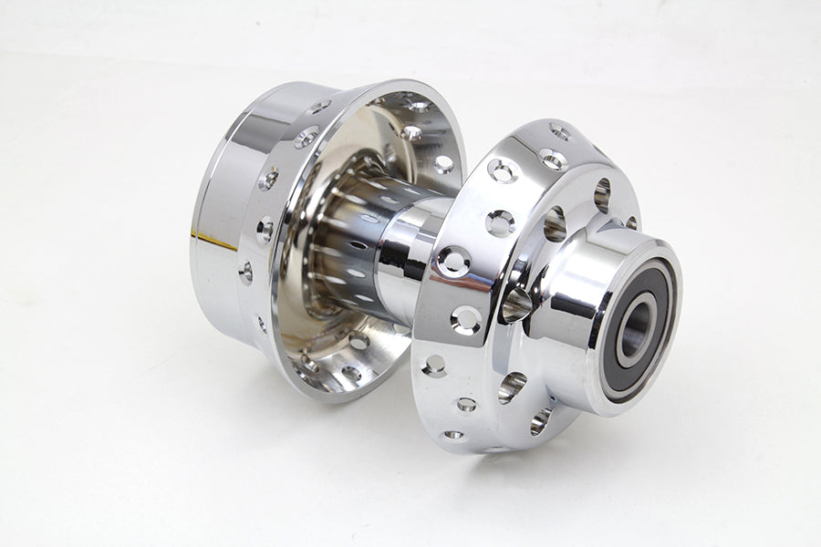 45-0591 - Chrome Front Wheel Hub 3/4  Bearings by V-Twin