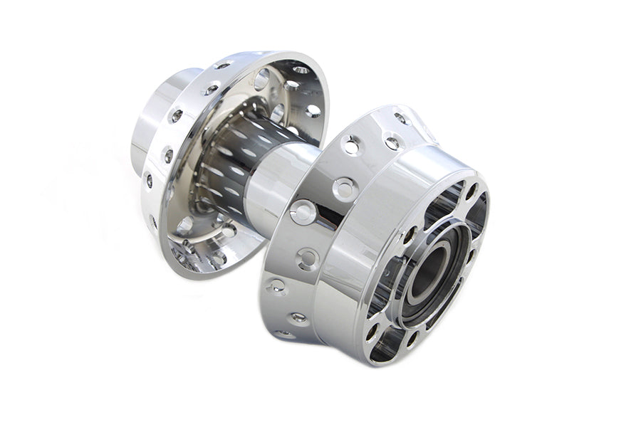 45-0785 - Chrome Front Wheel Hub with 25mm Bearings by V-Twin