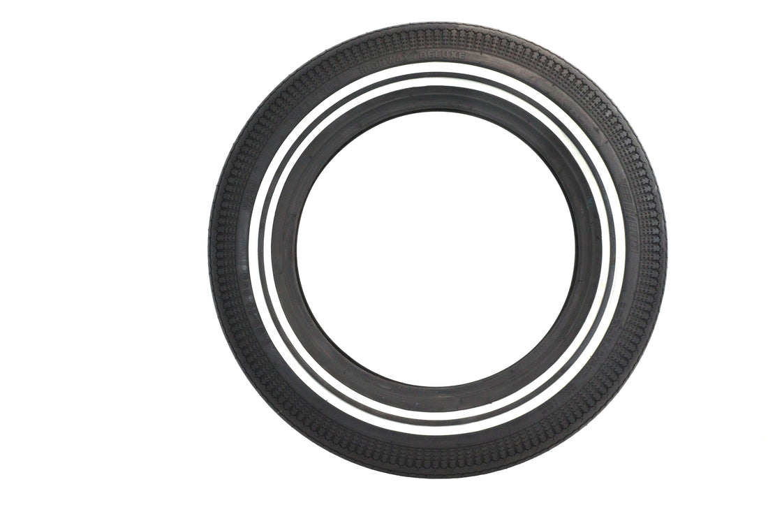 46-3017 - VeeMoto 500-16 Double White Stripe Tire by Vee Rubber