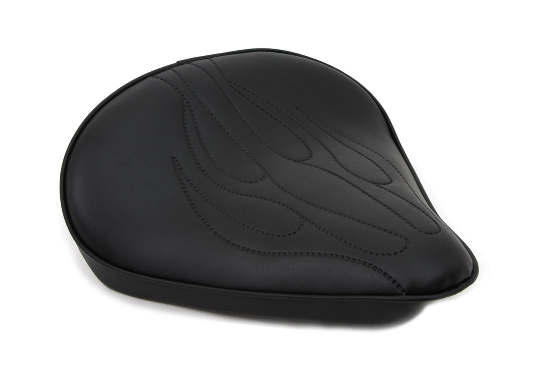 47-0059 - Black Solo Seat with Flame Stitch Large by Corbin Gentry