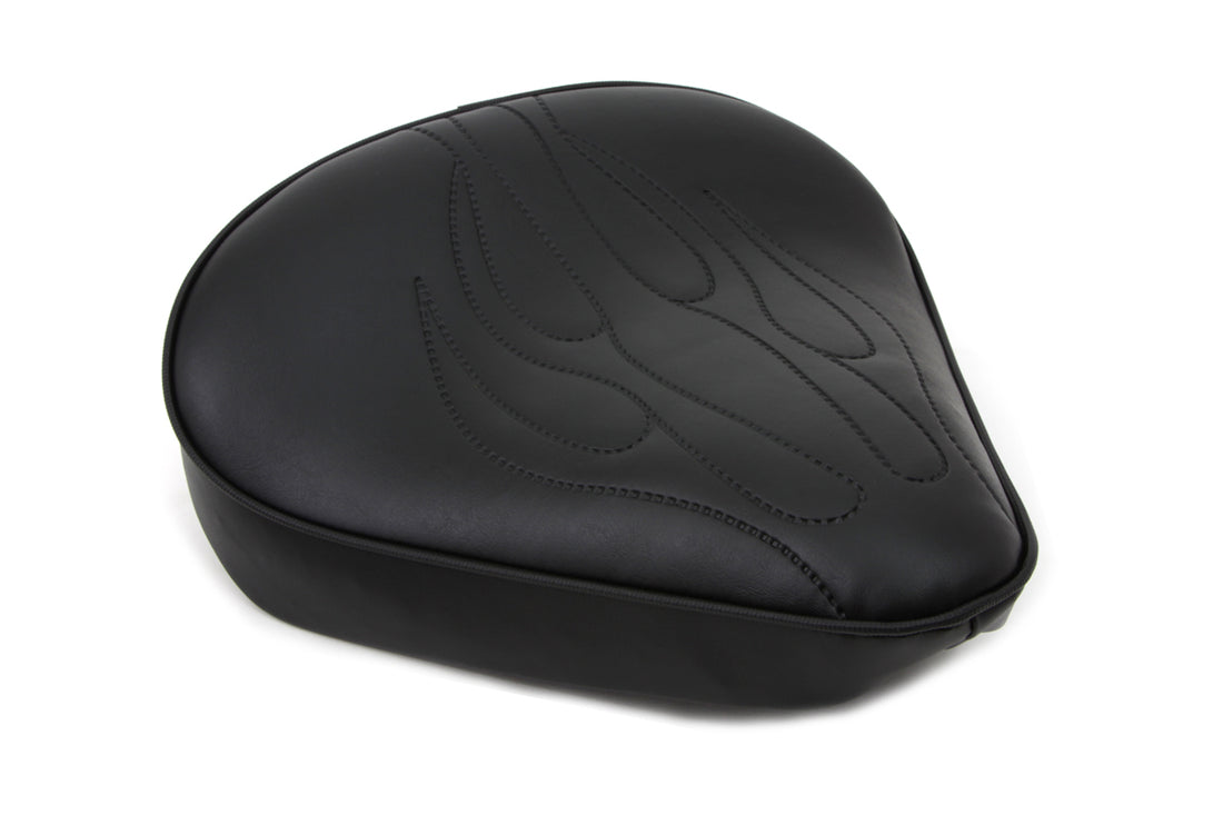 47-0060 - Black Solo Seat with Flame Stitch Large by Corbin Gentry