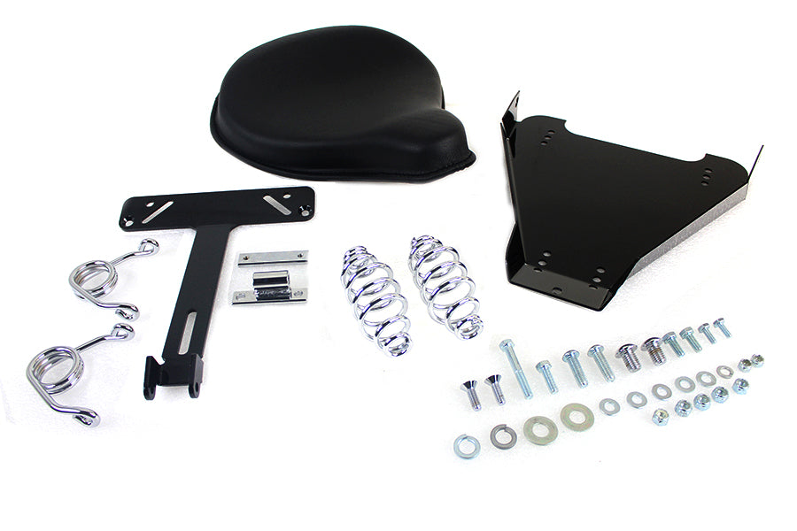 47-0549 - Black Leather Solo Seat With Mount Kit by V-Twin