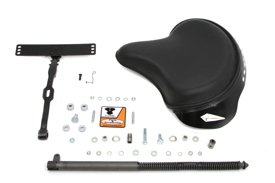47-0784 - Black Leather Deluxe Solo Seat Kit by V-Twin