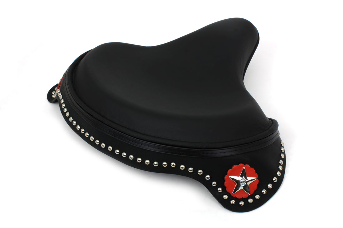 47-0946 - Black Leather Solo Seat with Skirt by Corbin Gentry