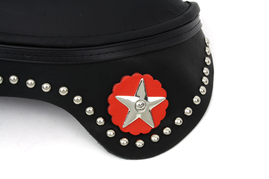 47-0946 - Black Leather Solo Seat with Skirt by Corbin Gentry