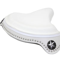 47-0947 - White Leather Solo Seat with Skirt by V-Twin