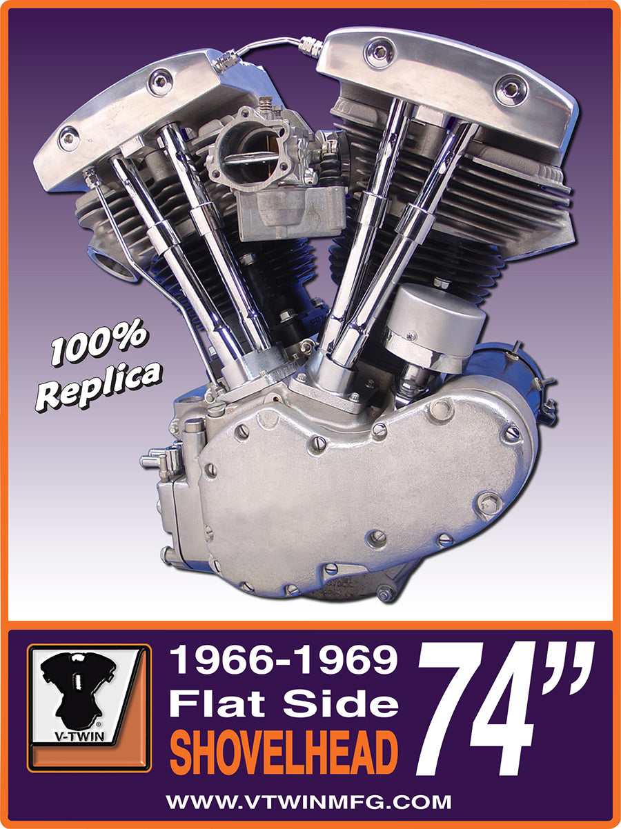 48-0048 - Flatside Shovelhead Engine Plaque Sign by V-Twin