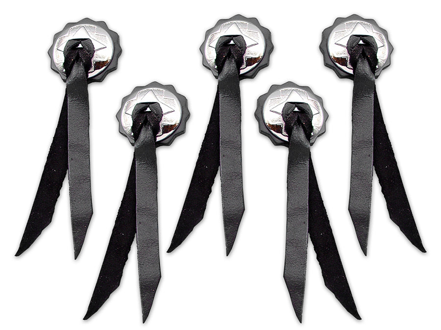 48-0122 - Black Leather Saddlebag Conchos by Pac-Kit