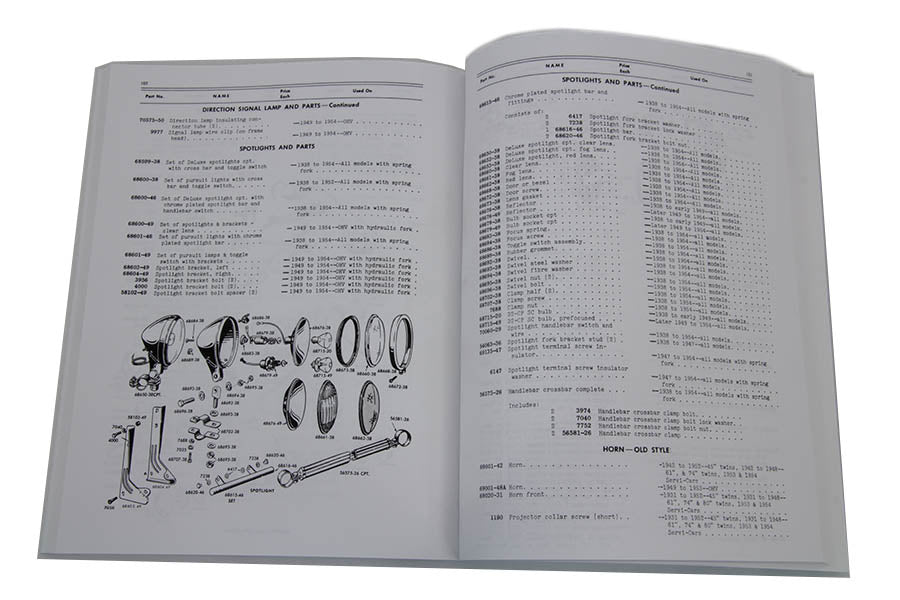 48-0309 - UL-SV-Knucklehead Spare Parts Book by V-Twin
