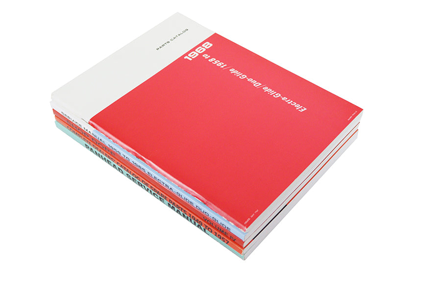 48-0835 - Panhead and Shovelhead Parts and Service 5 Piece Manual Set by V-Twin