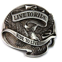48-0937 - Live to Ride 75 Anniversary Belt Buckle by V-Twin
