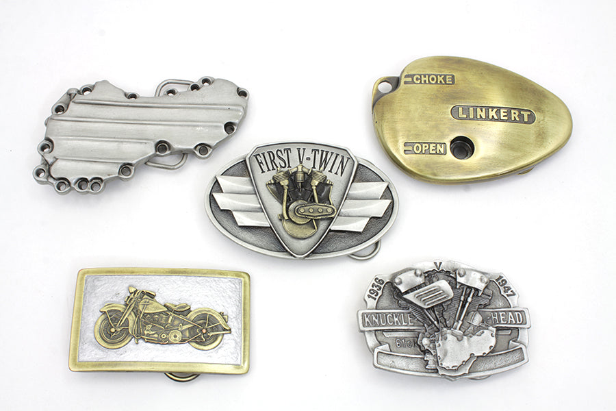 48-1524 - Motorcyclepedia Series Belt Buckle Set by V-Twin