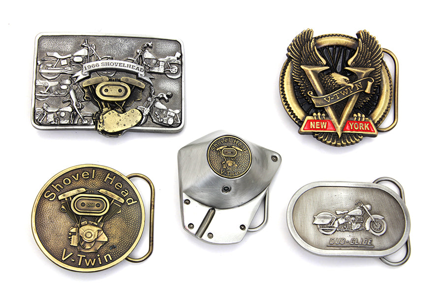 48-1525 - Shovelhead Belt Buckle Set by V-Twin
