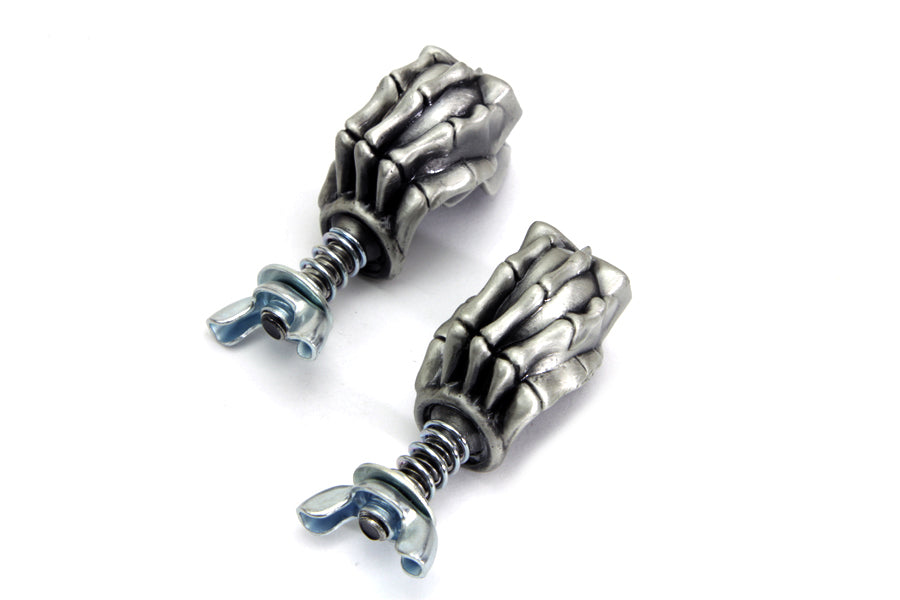 48-1620 - Skull with Skeleton Hand License Plate Topper Set by V-Twin