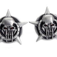 48-1621 - Skull on Star License Plate Topper Set by V-Twin