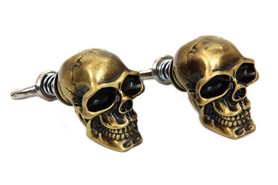 48-1624 - Gold Skull License Plate Bolt Set by V-Twin