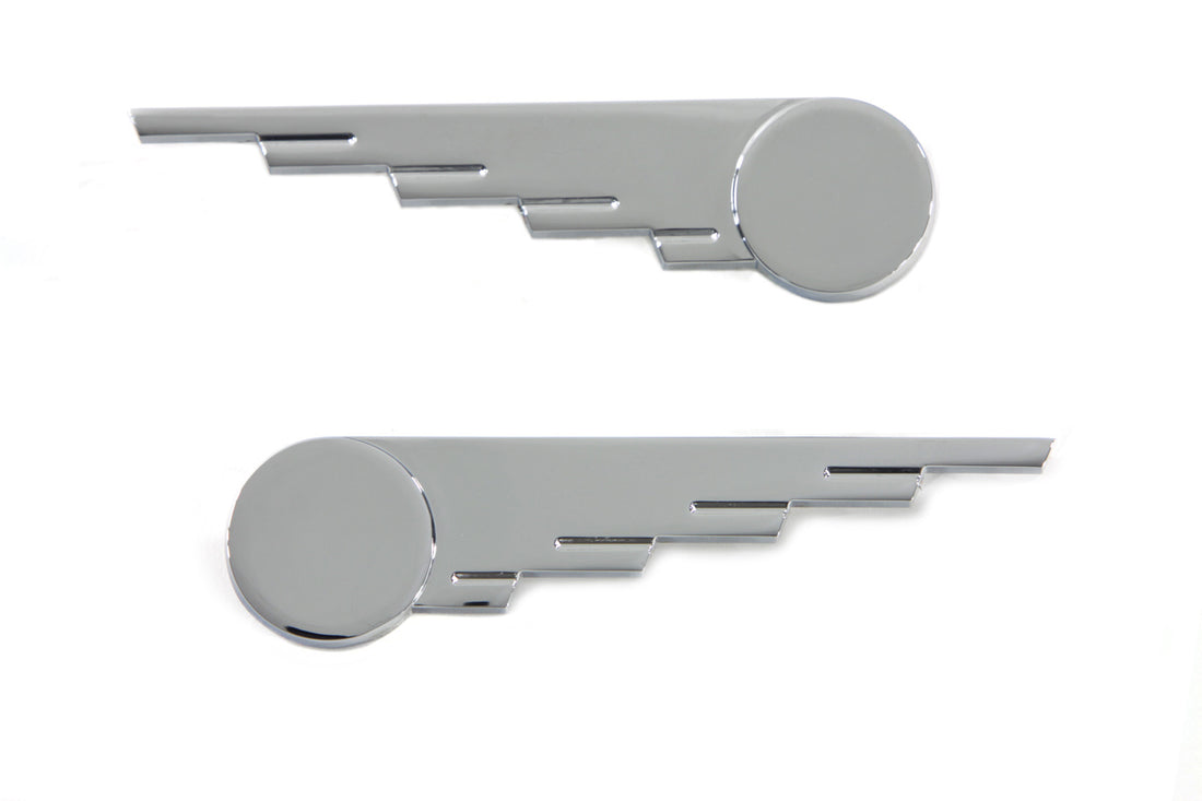 48-1647 - Chrome Speed Wing Emblem Set by V-Twin