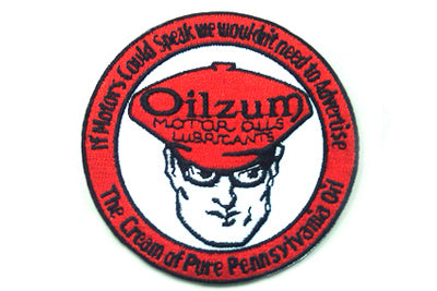 48-1764 - Vintage Style Oilzum Oil Patches by V-Twin