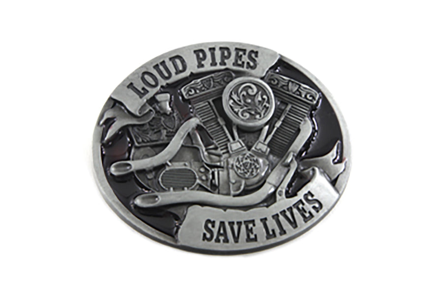 48-1769 - Loud Pipes Belt Buckle by V-Twin
