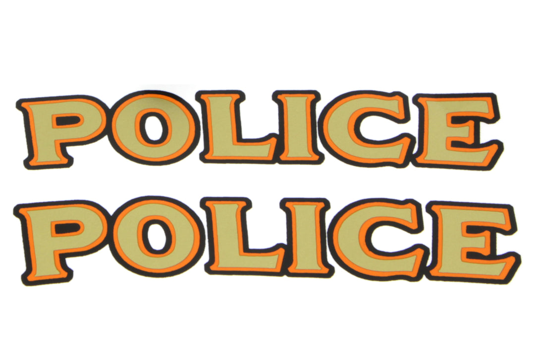 48-1981 - Front Fender  Police  Decal Set by V-Twin
