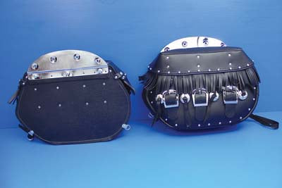 48-3120 - Black Leather Saddlebag Set by Pac-Kit