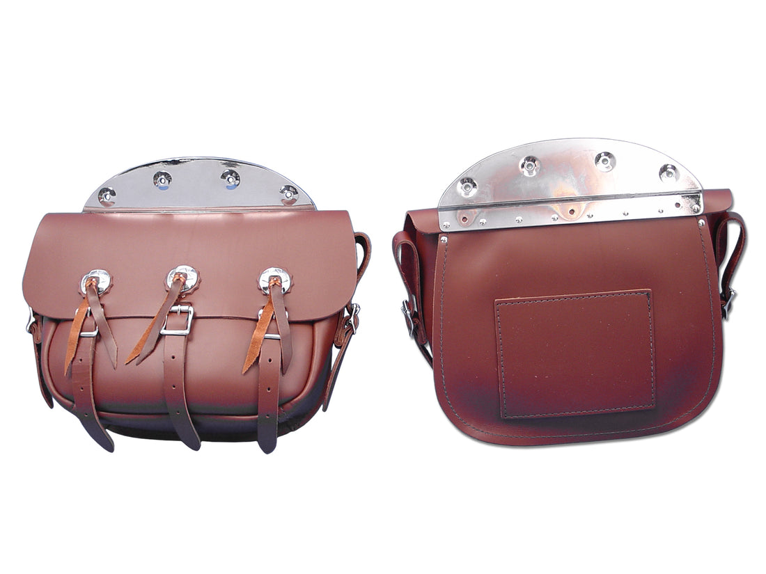 48-3144 - Brown Leather Replica Saddlebag Set by Pac-Kit