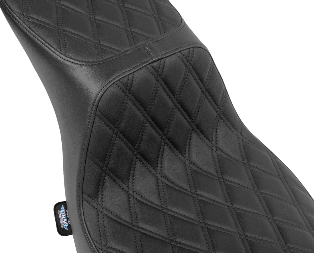 DRAG SPECIALTIES SEATS Predator 2-Up Seat - Vinyl - Double Diamond - Black Stitching - FLSB/FXLRS '18-'24 4688B