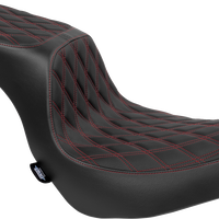DRAG SPECIALTIES SEATS Predator 2-Up Seat - Vinyl - Double Diamond - Red Stitching - FLSB/FXLRS '18-'24 4688D