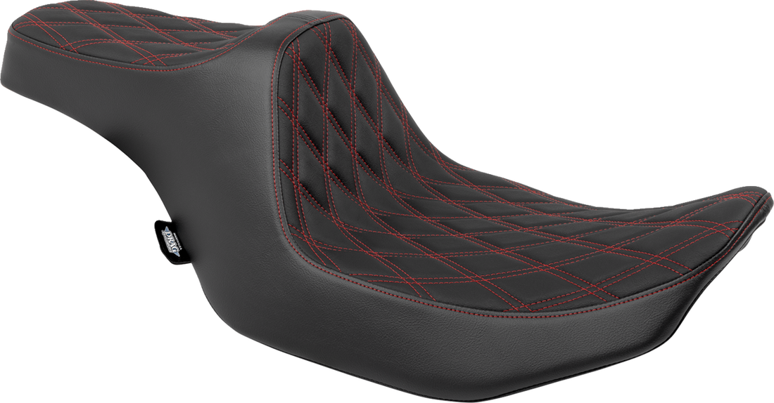 DRAG SPECIALTIES SEATS Predator III Seat - Double Diamond - Red Stitched - FLT/FLH '23-'24 4686D