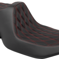 DRAG SPECIALTIES SEATS Predator III Seat - Double Diamond - Red Stitched - FLT/FLH '23-'24 4686D