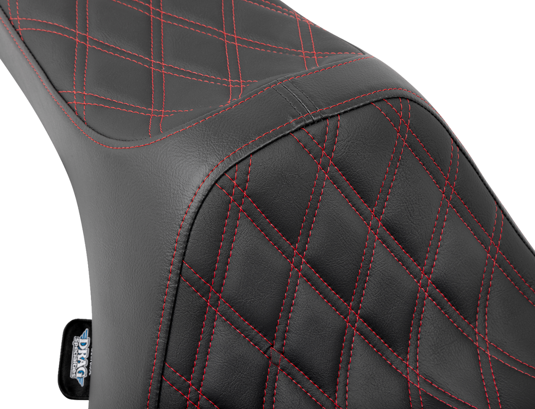 DRAG SPECIALTIES SEATS Predator III Seat - Double Diamond - Red Stitched - FLT/FLH '23-'24 4686D