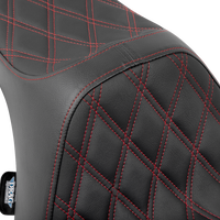 DRAG SPECIALTIES SEATS Predator III Seat - Double Diamond - Red Stitched - FLT/FLH '23-'24 4686D