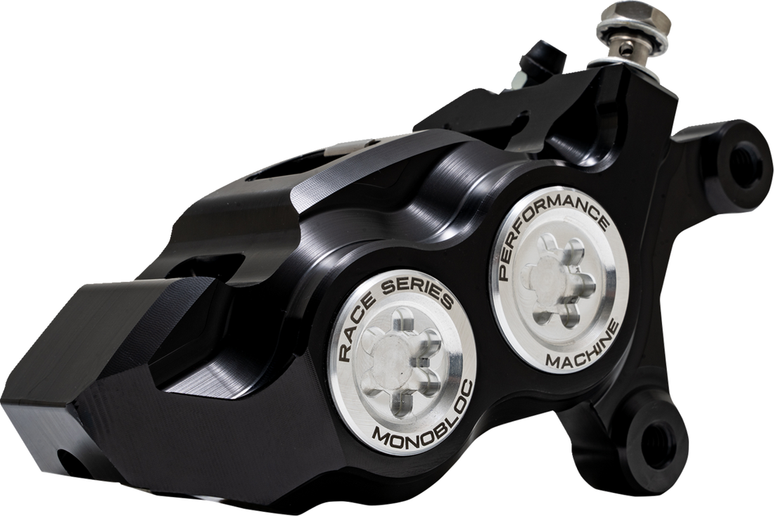 PERFORMANCE MACHINE (PM) Caliper - 137 X 4B - Right - Black Anodized with Clear Bore Caps 0053-2958-MC