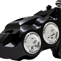 PERFORMANCE MACHINE (PM) Caliper - 137 X 4B - Right - Black Anodized with Clear Bore Caps 0053-2958-MC