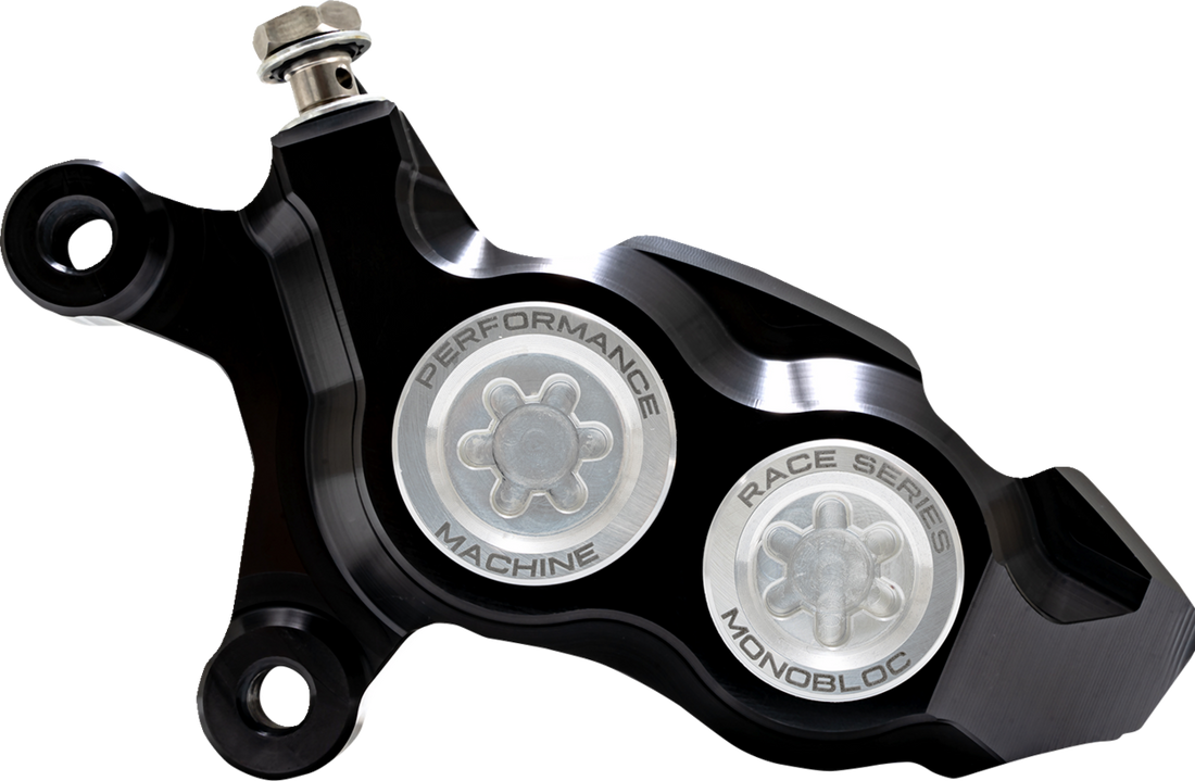 PERFORMANCE MACHINE (PM) Caliper - 137 X 4B - Left - Black Anodized with Clear Bore Caps 0053-2957-MC