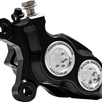 PERFORMANCE MACHINE (PM) Caliper - 137 X 4B - Left - Black Anodized with Clear Bore Caps 0053-2957-MC