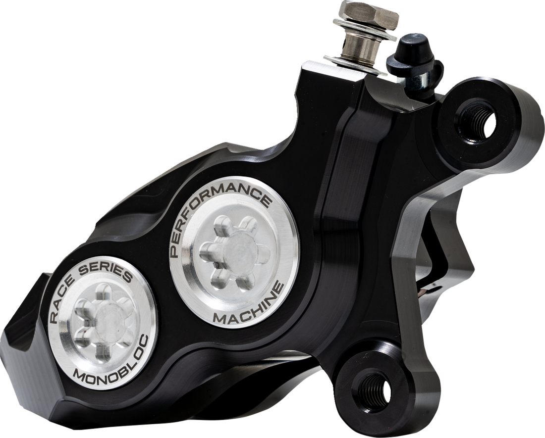 PERFORMANCE MACHINE (PM) Caliper - 137 X 4B - Right - Black Anodized with Clear Bore Caps 0053-2958-MC
