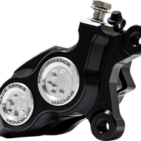 PERFORMANCE MACHINE (PM) Caliper - 137 X 4B - Right - Black Anodized with Clear Bore Caps 0053-2958-MC