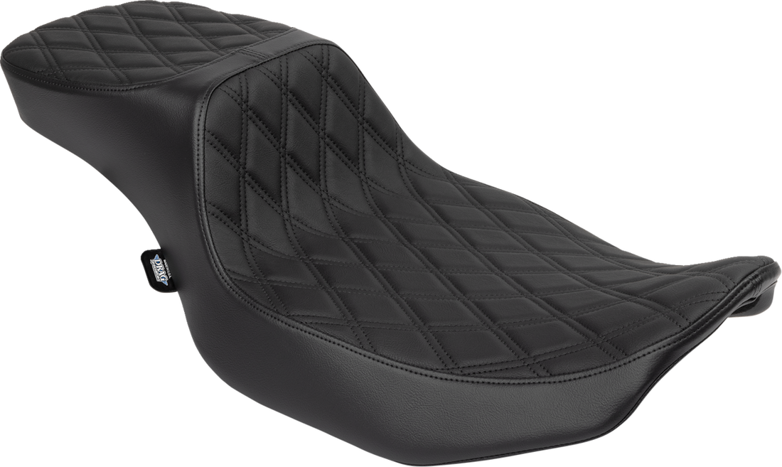 DRAG SPECIALTIES SEATS Performance Predator 2-Up Seat - Vinyl - Black Double Diamond Stitch - FLHX/FLTR '23-'24 4691B