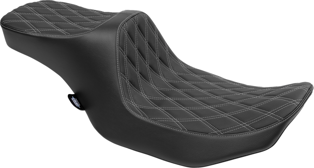 DRAG SPECIALTIES SEATS Predator III 2-Up Seat - Vinyl - Double Diamond - Silver Stitching - FLT/FLH '23-'24 4690C
