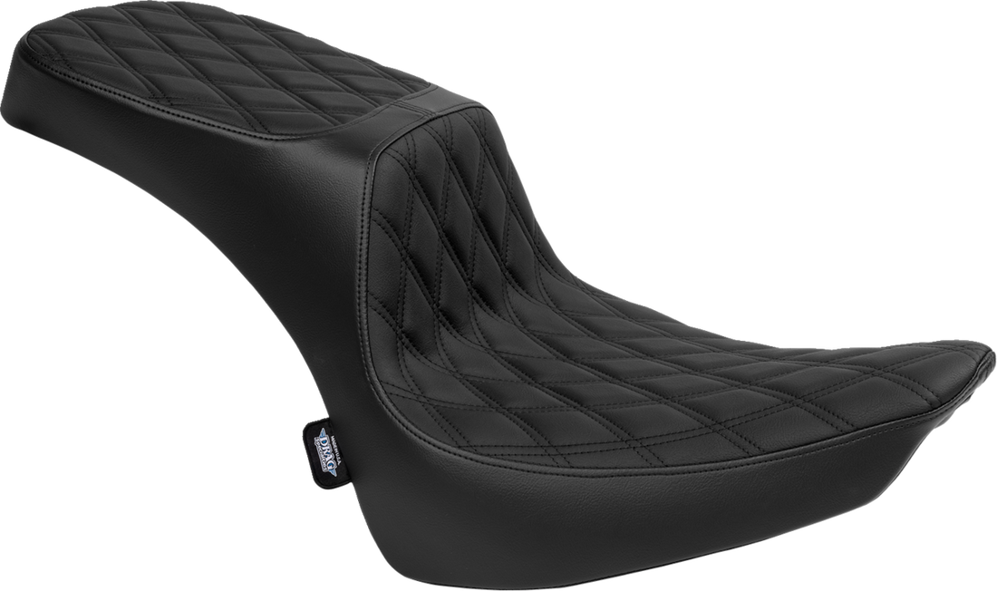DRAG SPECIALTIES SEATS Performance Predator 2-Up Seat - Vinyl - Double Diamond - Black Thread - FL '00-'17 4689B