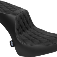 DRAG SPECIALTIES SEATS Performance Predator 2-Up Seat - Vinyl - Double Diamond - Black Thread - FL '00-'17 4689B