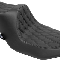 DRAG SPECIALTIES SEATS Predator III 2-Up Seat - Vinyl - Double Diamond - Black Stitching - FLT/FLH '23-'24 4690B