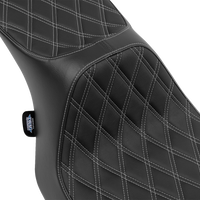 DRAG SPECIALTIES SEATS Predator III 2-Up Seat - Vinyl - Double Diamond - Silver Stitching - FLT/FLH '23-'24 4690C