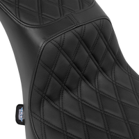 DRAG SPECIALTIES SEATS Performance Predator 2-Up Seat - Vinyl - Double Diamond - Black Thread - FL '00-'17 4689B