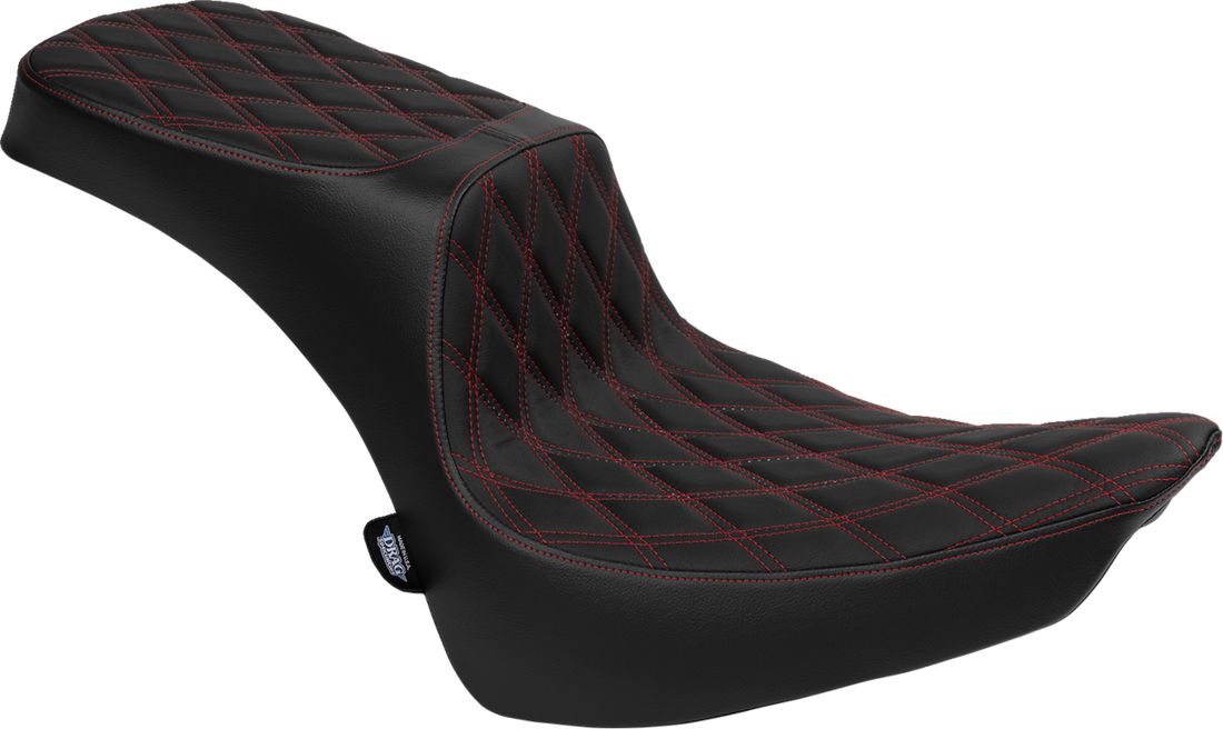 DRAG SPECIALTIES SEATS Performance Predator 2-Up Seat - Vinyl - Double Diamond - Red Thread - FL '00-'17 4689D