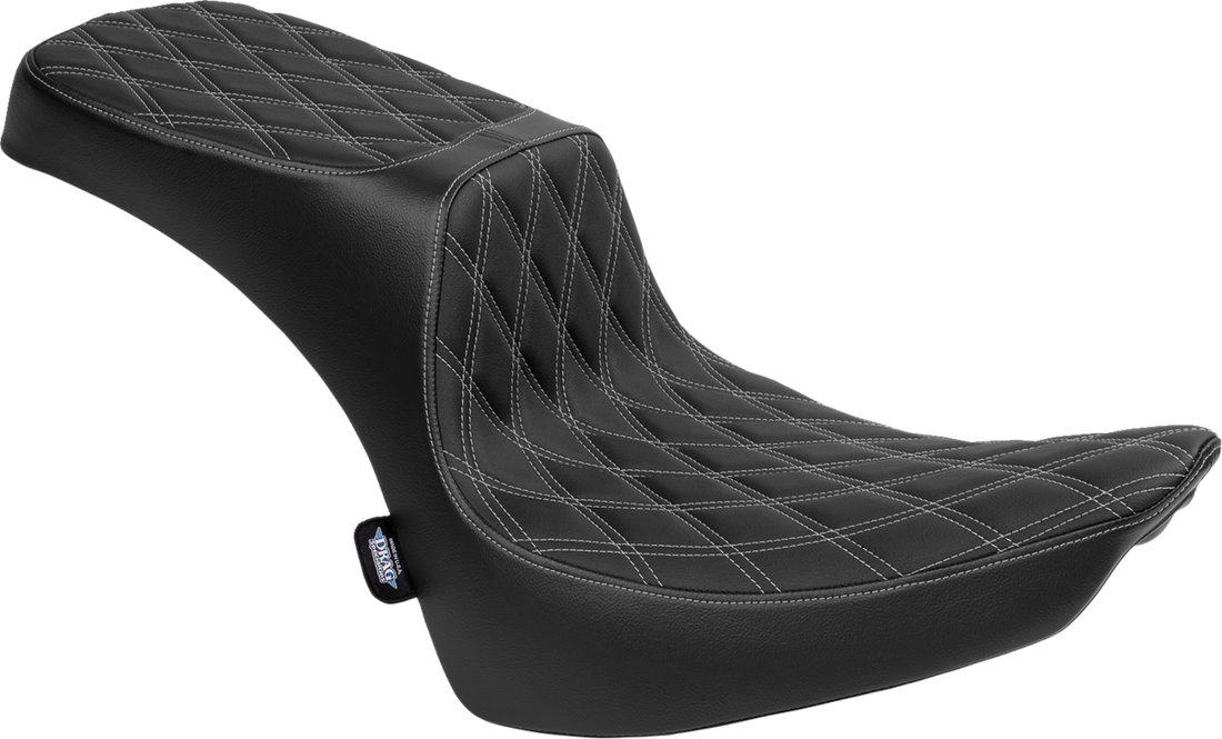 DRAG SPECIALTIES SEATS Performance Predator 2-Up Seat - Vinyl - Double Diamond - Silver Thread - FL '00-'17 4689C