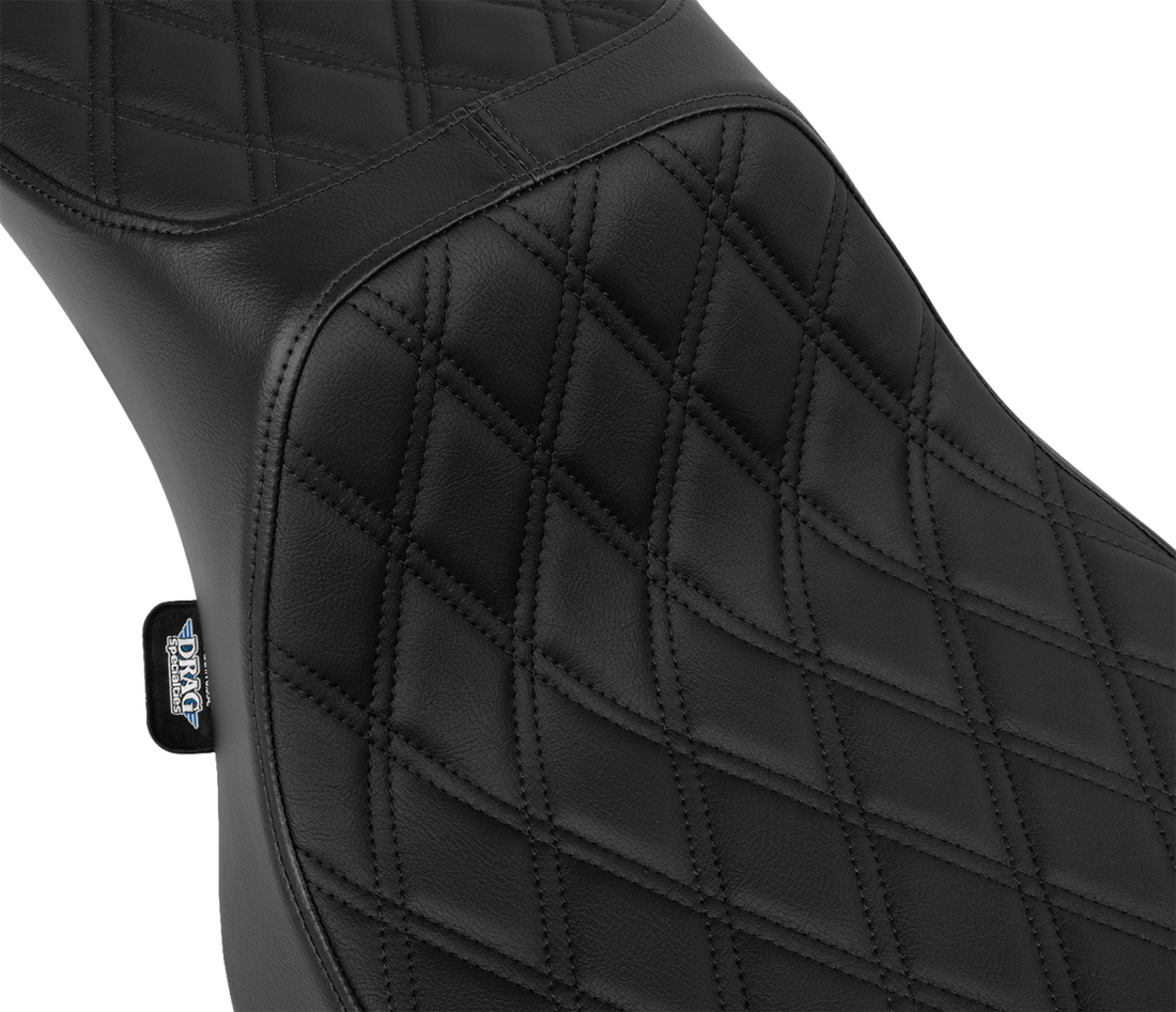 DRAG SPECIALTIES SEATS Performance Predator 2-Up Seat - Vinyl - Black Double Diamond Stitch - FLHX/FLTR '23-'24 4691B